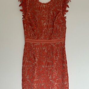 Reiss Red Ruffled Tiered Mini Dress
